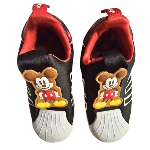 ADIDAS Disney Mickey Mouse Slip-On Sneakers Shoes Youth Size 12 Black Red Shoes - Picture 3 of 10
